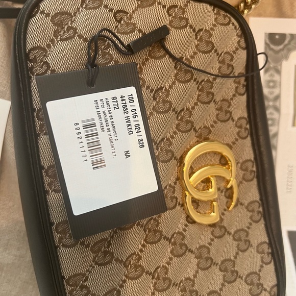 SOLD ! AUTHGucci GG Marmont Canvas bag.W box,Dust bag,tags &cert of authenticity - Picture 7 of 14
